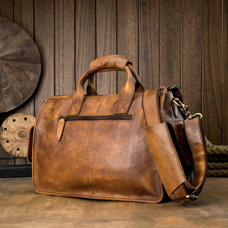 Men's original messenger bag Genuine cowhide leather handmade handbag crossbody shoulder bag for men 