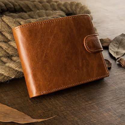 Men's Short Wallet Original Korean Fashion Bifold Soft Leather Multifunctional Driving License Men's Wallet 