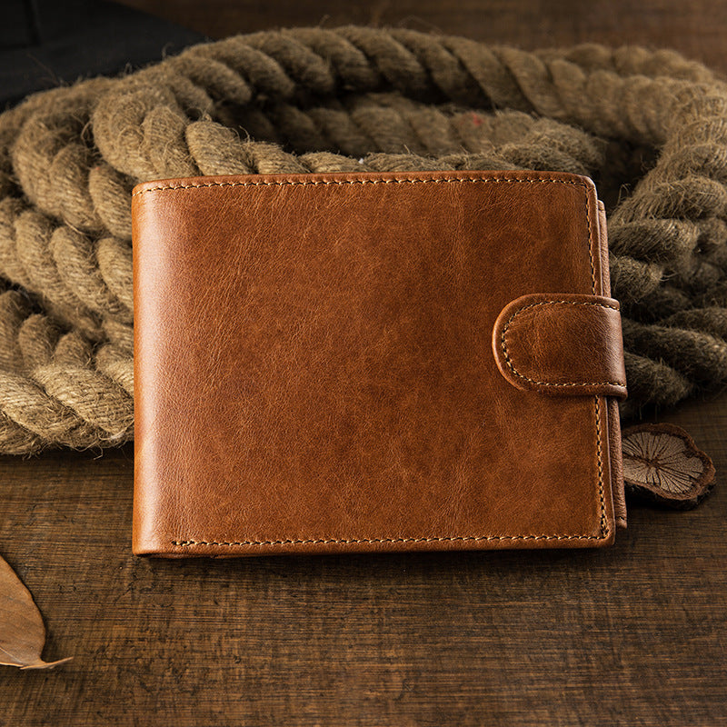 Men's Short Wallet Original Korean Fashion Bifold Soft Leather Multifunctional Driving License Men's Wallet 
