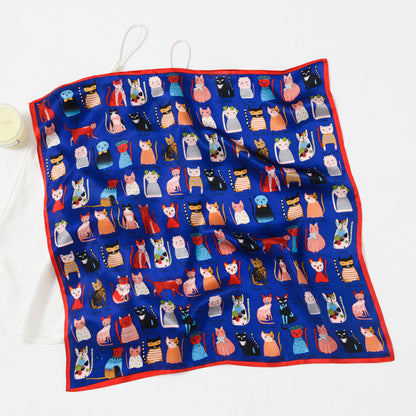 Silk scarf print pattern neckerchief fashion decoration temperament small scarf that goes with anything