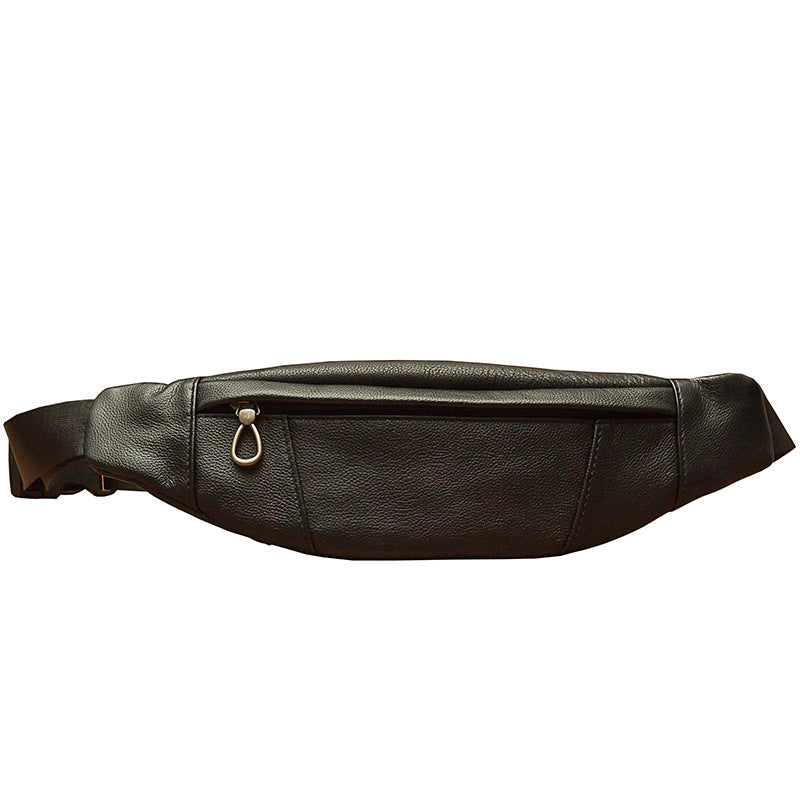Men's Bust Bag Handmade Cowhide Genuine Leather Casual Mobile Phone Waist Pouch Sports Outdoor Personality Fashion Male Shoulder Bag Crossbody Bag 