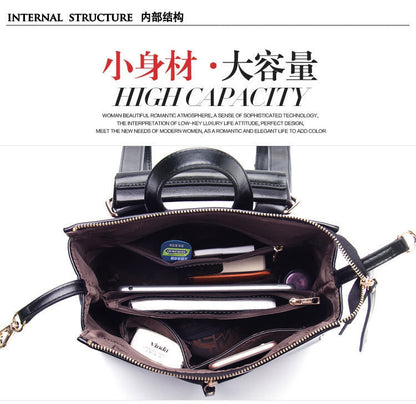 Women's genuine leather school backpack Stylish genuine leather handbag Rucksack Shoulder bag that goes with anything