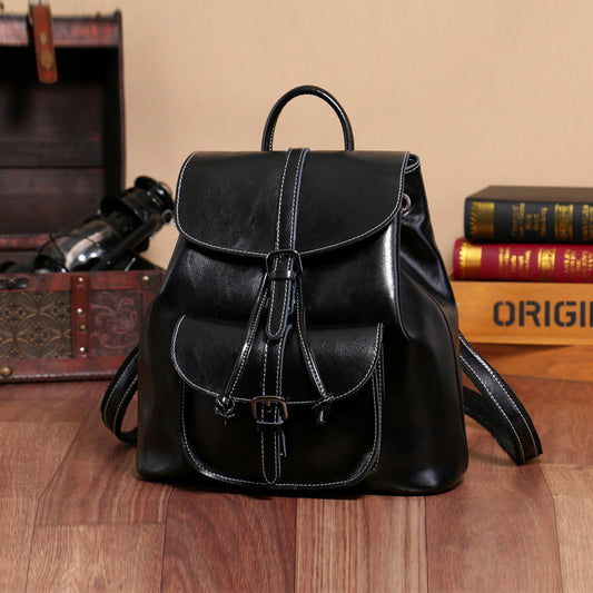 Women's Bags Genuine Leather Fashion School Bags Casual Rucksacks that go with anything 