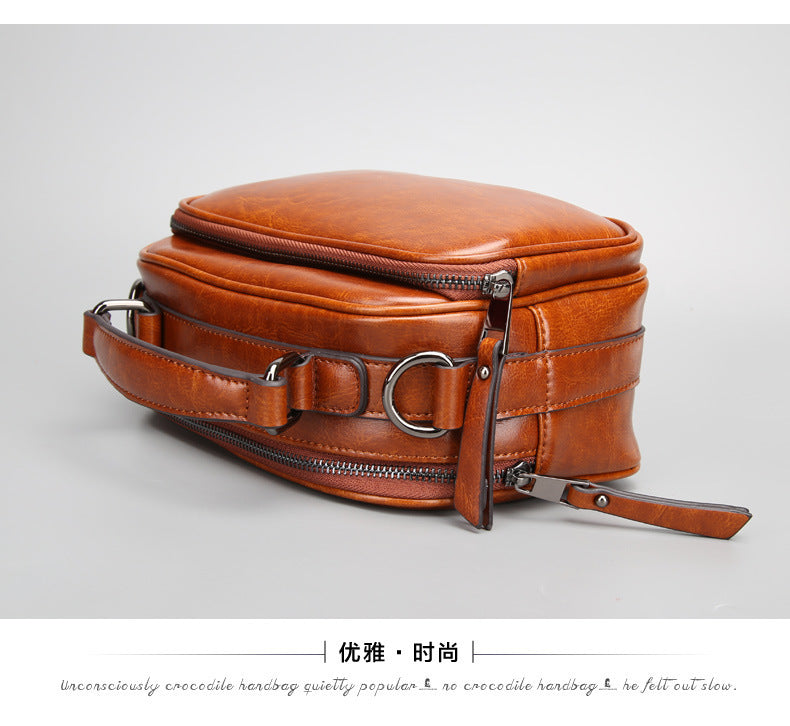 Genuine leather cowhide bag Stylish women's crossbody bag Casual handbag that goes with anything Shoulder bag.Pochette