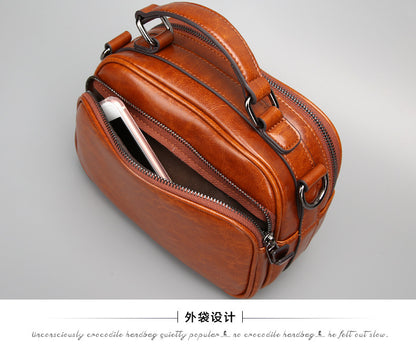 Genuine leather cowhide bag Stylish women's crossbody bag Casual handbag that goes with anything Shoulder bag.Pochette