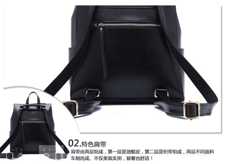 Women's genuine leather school backpack Stylish genuine leather handbag Rucksack Shoulder bag that goes with anything