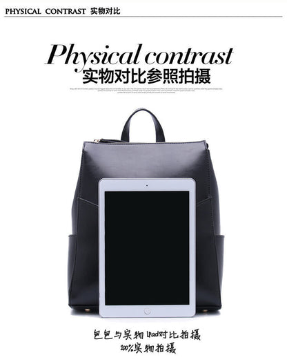 Women's genuine leather school backpack Stylish genuine leather handbag Rucksack Shoulder bag that goes with anything