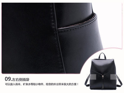 Women's genuine leather school backpack Stylish genuine leather handbag Rucksack Shoulder bag that goes with anything