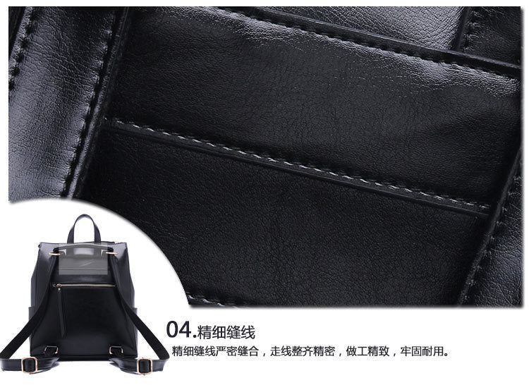 Women's genuine leather school backpack Stylish genuine leather handbag Rucksack Shoulder bag that goes with anything