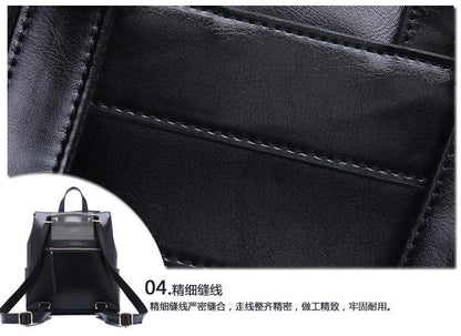 Women's genuine leather school backpack Stylish genuine leather handbag Rucksack Shoulder bag that goes with anything