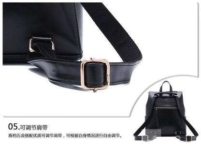 Women's genuine leather school backpack Stylish genuine leather handbag Rucksack Shoulder bag that goes with anything