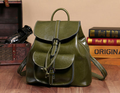 Women's Bags Genuine Leather Fashion School Bags Casual Rucksacks that go with anything 