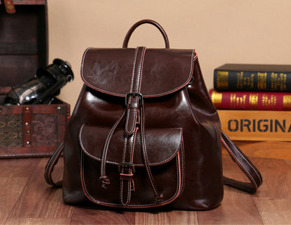 Women's Bags Genuine Leather Fashion School Bags Casual Rucksacks that go with anything 