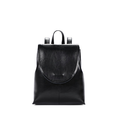Genuine leather women's backpack fashion retro square bag simple backpack that goes with anything