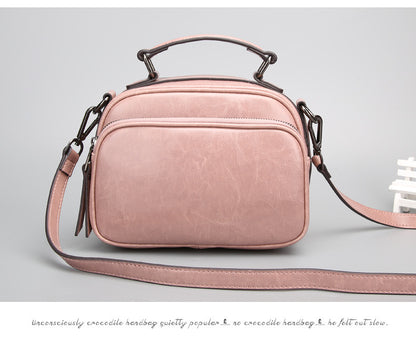 Genuine leather cowhide bag Stylish women's crossbody bag Casual handbag that goes with anything Shoulder bag.Pochette