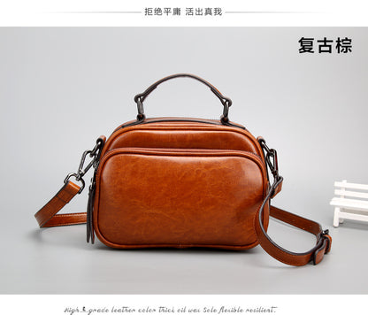 Genuine leather cowhide bag Stylish women's crossbody bag Casual handbag that goes with anything Shoulder bag.Pochette