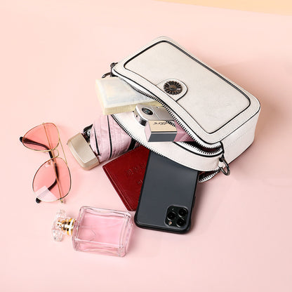 Women's Bag Genuine Leather Trend Fashion Square Bag Camera Bag Simple Shoulder Bag.Pochette