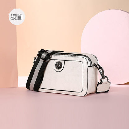 Women's Bag Genuine Leather Trend Fashion Square Bag Camera Bag Simple Shoulder Bag.Pochette