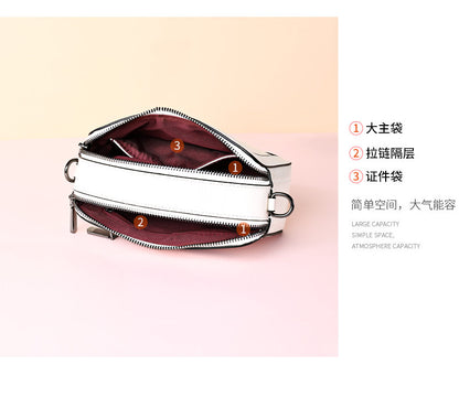 Women's Bag Genuine Leather Trend Fashion Square Bag Camera Bag Simple Shoulder Bag.Pochette