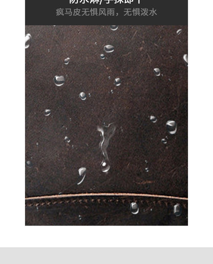 Men's Waist Pouch Cowhide Genuine Leather Fashion Men's Bust Bag 
