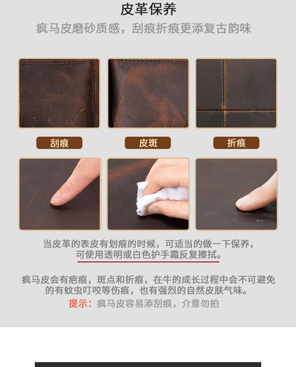 Men's Waist Pouch Cowhide Genuine Leather Fashion Men's Bust Bag 