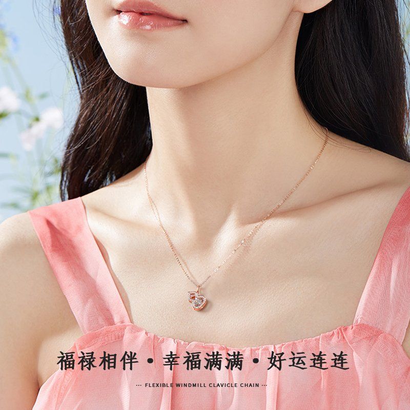 Ceadry kledle 18k金ダイヤネックレス女性新型デザイン感鎖骨チェーン高級感ギフト