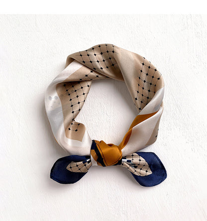 Decorate silk scarf thin printed pattern color matching fashionable temperament neckerchief