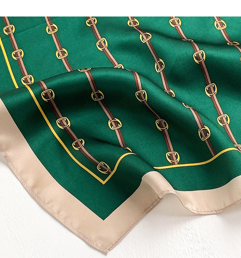 Silk scarf women printed pattern fashion temperament decorative silk sheer scarf neckerchief