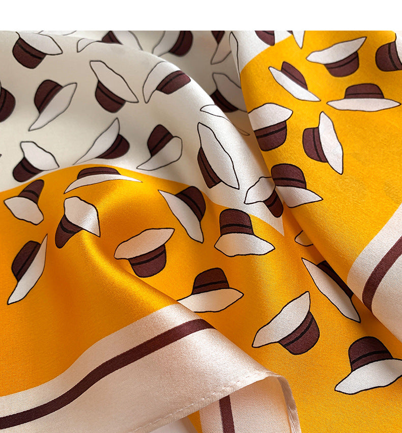 Silk scarf fashionable printed pattern women ornament silk mini scarf thin temperament neckerchief