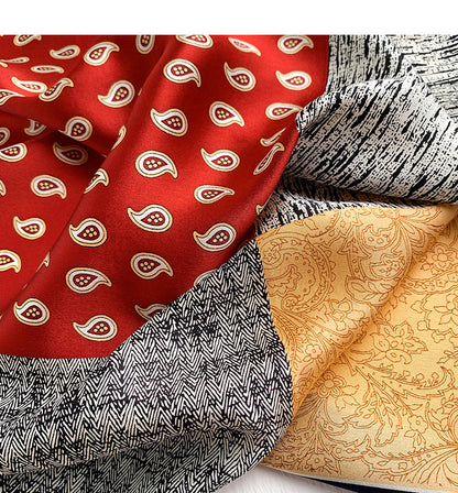 Silk scarf thin mini scarf printed pattern retro high quality temperament silk neckerchief