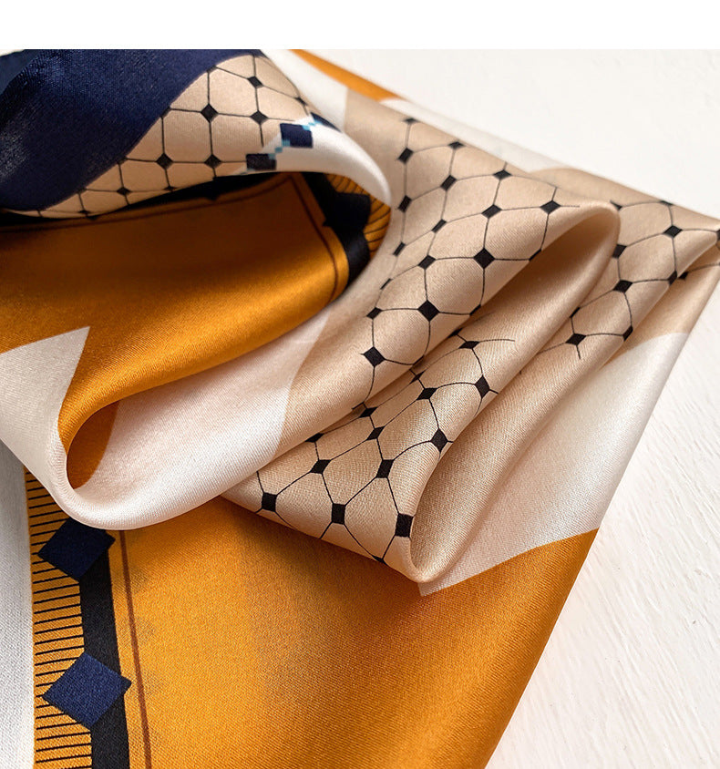 Decorate silk scarf thin printed pattern color matching fashionable temperament neckerchief