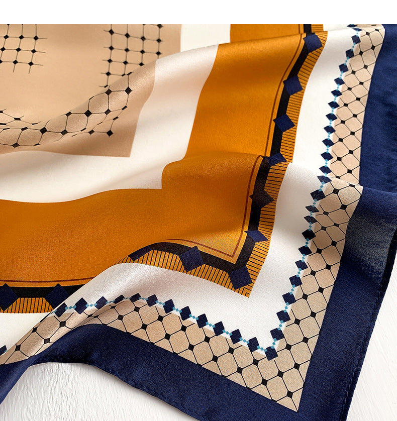 Decorate silk scarf thin printed pattern color matching fashionable temperament neckerchief