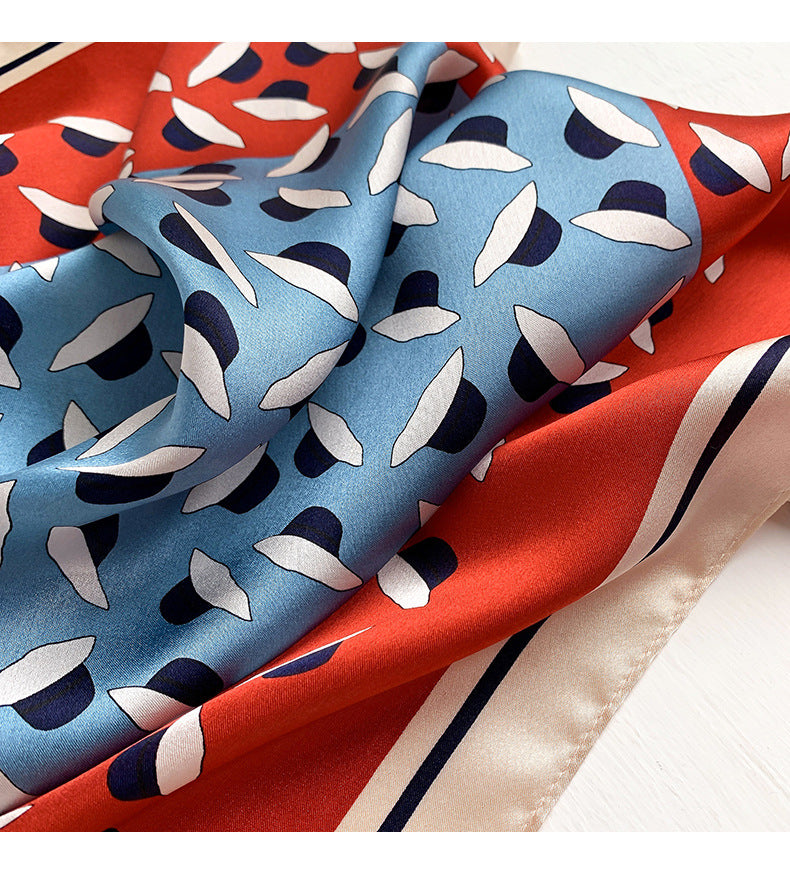 Silk scarf fashionable printed pattern women ornament silk mini scarf thin temperament neckerchief
