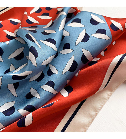 Silk scarf fashionable printed pattern women ornament silk mini scarf thin temperament neckerchief
