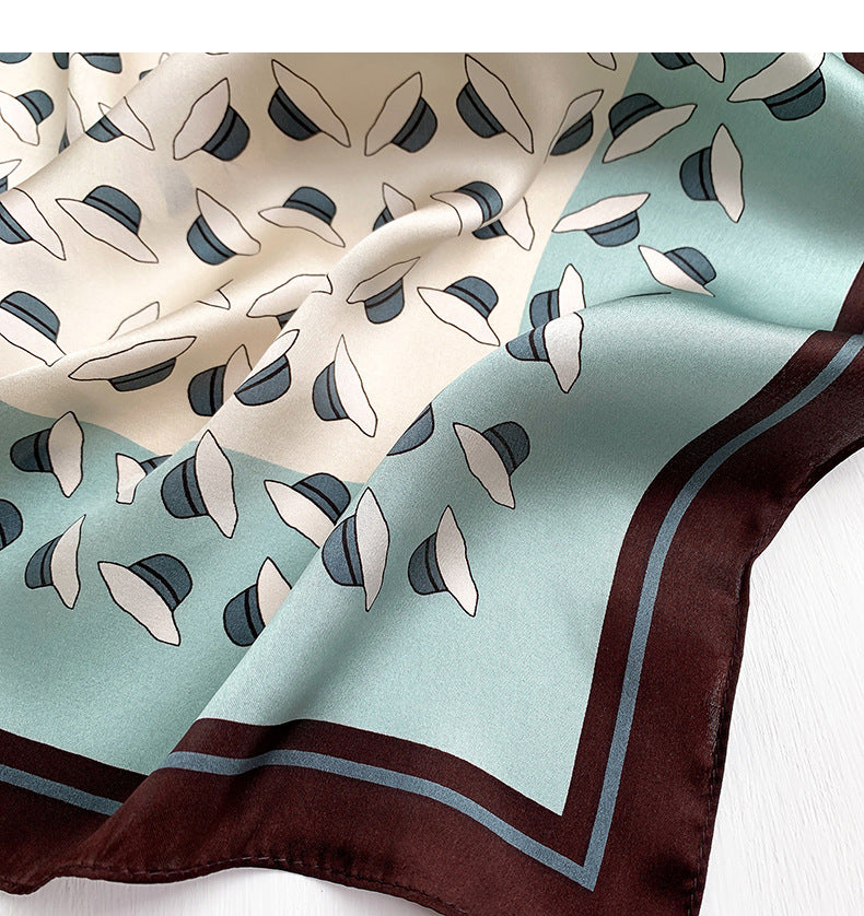 Silk scarf fashionable printed pattern women ornament silk mini scarf thin temperament neckerchief