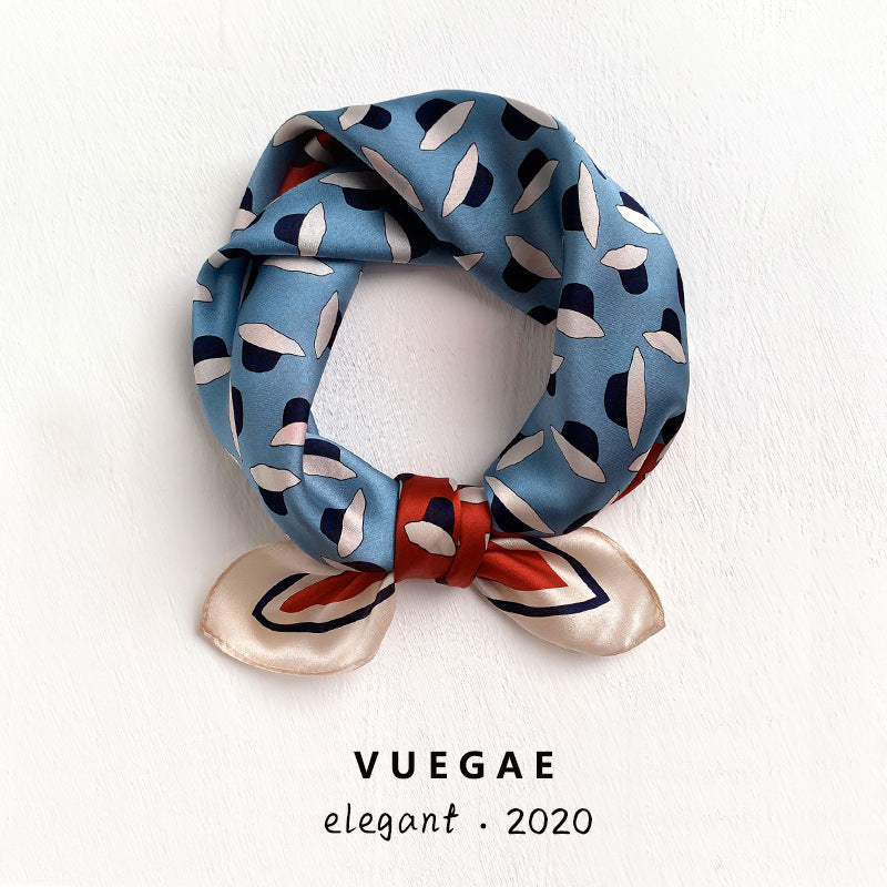 Silk scarf fashionable printed pattern women ornament silk mini scarf thin temperament neckerchief