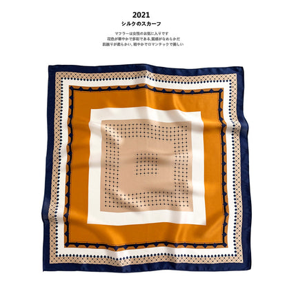 Decorate silk scarf thin printed pattern color matching fashionable temperament neckerchief