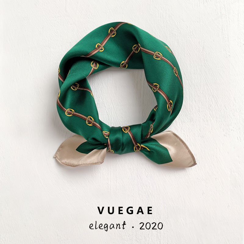 Silk scarf women printed pattern fashion temperament decorative silk sheer scarf neckerchief