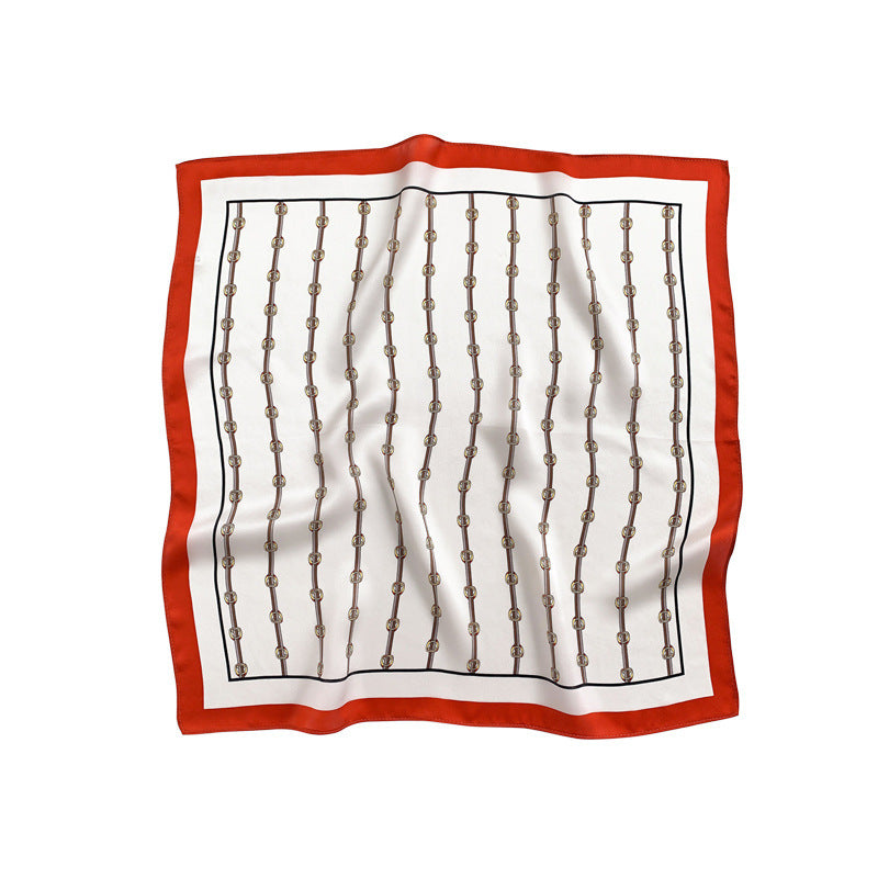 Silk scarf women printed pattern fashion temperament decorative silk sheer scarf neckerchief
