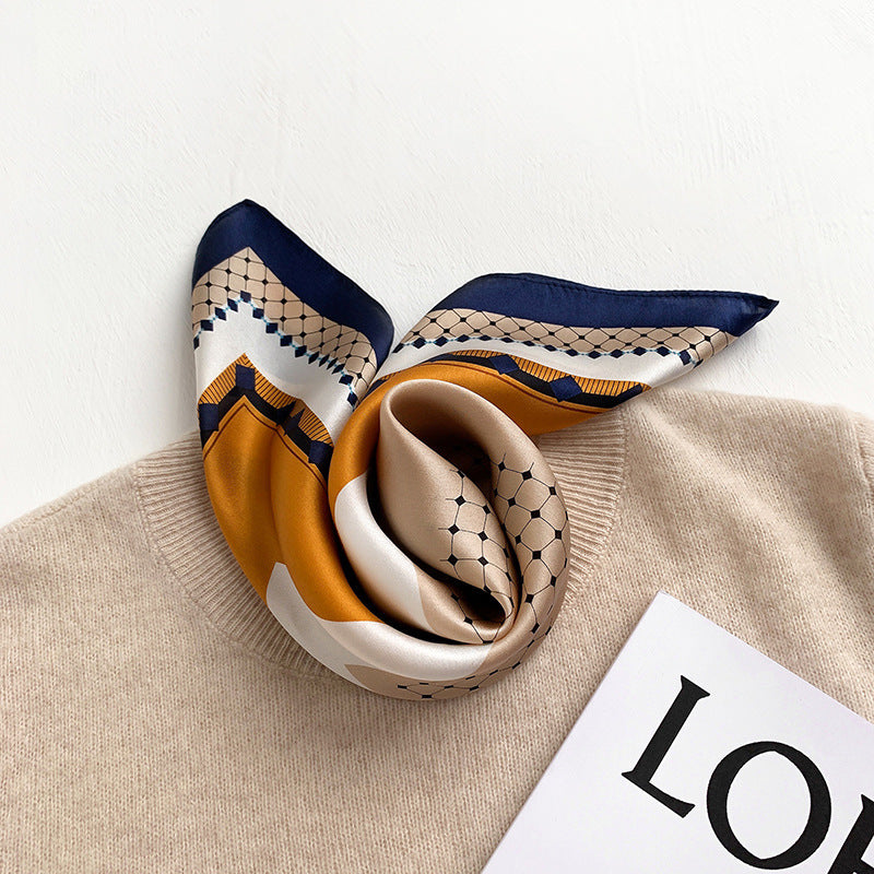 Decorate silk scarf thin printed pattern color matching fashionable temperament neckerchief