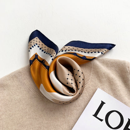 Decorate silk scarf thin printed pattern color matching fashionable temperament neckerchief