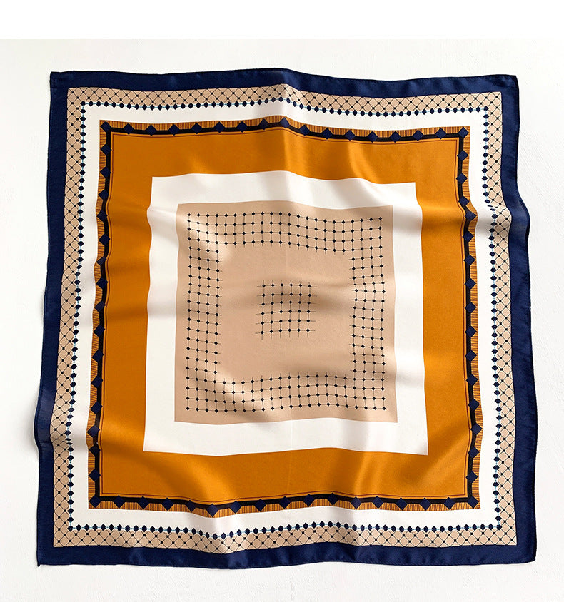 Decorate silk scarf thin printed pattern color matching fashionable temperament neckerchief