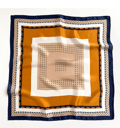 Decorate silk scarf thin printed pattern color matching fashionable temperament neckerchief