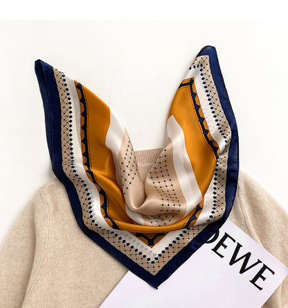 Decorate silk scarf thin printed pattern color matching fashionable temperament neckerchief