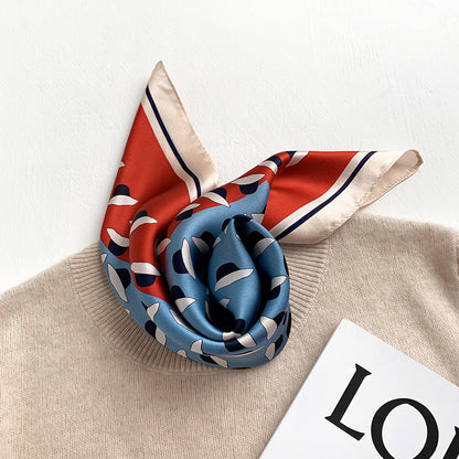 Silk scarf fashionable printed pattern women ornament silk mini scarf thin temperament neckerchief