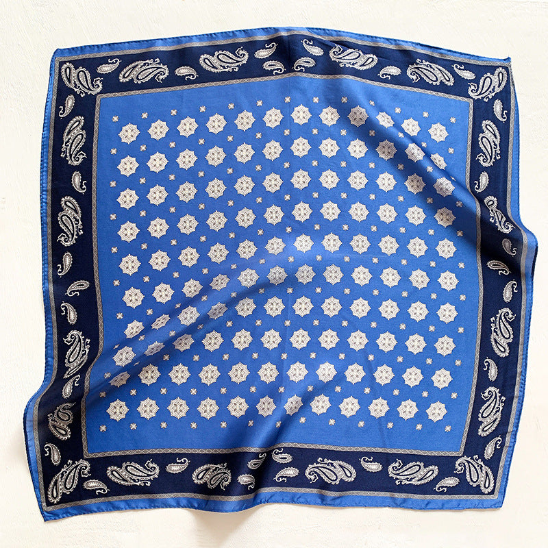 Silk scarf for women printed pattern commuting style small scarf goes with everything elegant neckerchief