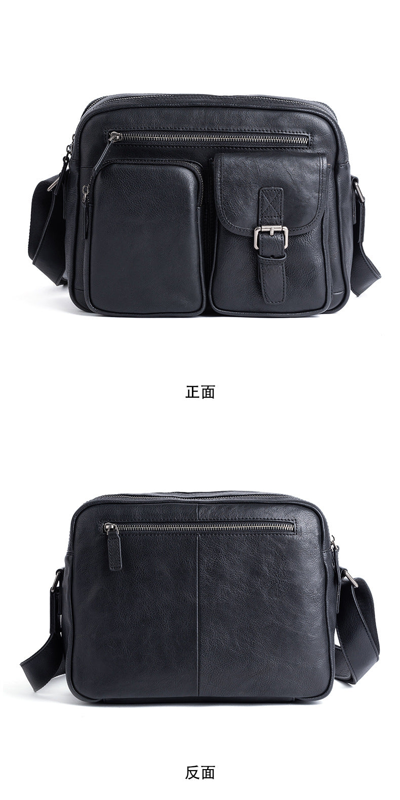 Men's Shoulder Bag Genuine Cowhide Leather Casual Manually Colored Men's Crossbody Bag 