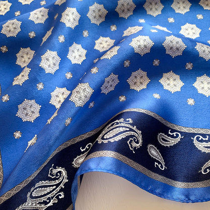 Silk scarf for women printed pattern commuting style small scarf goes with everything elegant neckerchief