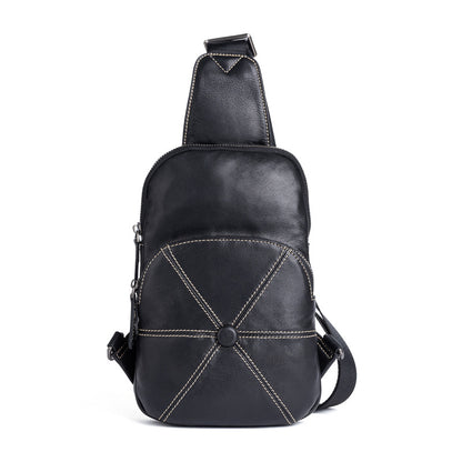Men's bust bag Genuine cowhide leather business crossbody bag for men 