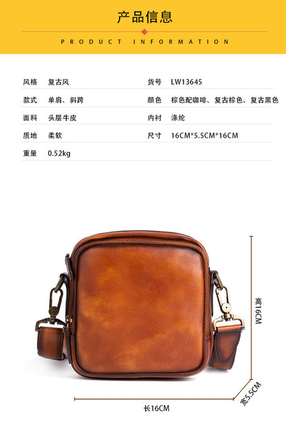 Men's shoulder bag Genuine cowhide leather business crossbody bag for men 